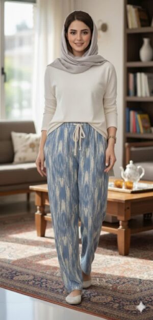 محصولی وارداتی از کشور چین میباشد در 5 طرح جذاب و خوشگل فری سایز کاملا کشی دور کمر ( حداقل 70 – حداکثر 120 ) سانتی متر قد 100 سانتی متر