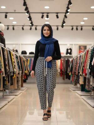 این شلوار خانگی زنانه با طراحی مدرن و دوخت باکیفیت، یکی از پرفروش‌ترین مدل‌های راحتی برای استفاده روزمره است. جنس ریون نرم و سبک آن باعث می‌شود احساس راحتی و آزادی کامل در طول روز داشته باشید. مدل بنددار و طرح خاص این شلوار باعث شده علاوه بر خانه، به‌عنوان شلوار بیرونی نیز قابل استفاده باشد. اگر به دنبال لباسی هستید که هم خوش‌دوخت باشد و هم برای استایل اسپرت مناسب، این مدل بهترین انتخاب شماست.