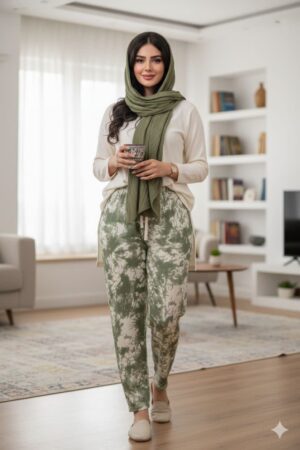 جنس پارچه: ریون درجه‌یک زد حساسیت ویژگی‌ها: سبک، لطیف، کشی و راحت کاربرد: شلوار خانگی و شلوار بیرونی طرح: مدرن و جذاب با تناژ رنگی مشکی و سفید مناسب فصل: 4 فصل محصولی وارداتی از کشور چین میباشد در 6 طرح جذاب و خوشگل فری سایز کاملا کشی دور کمر ( حداقل 70 – حداکثر 120 ) سانتی متر قد 100 سانتی متر